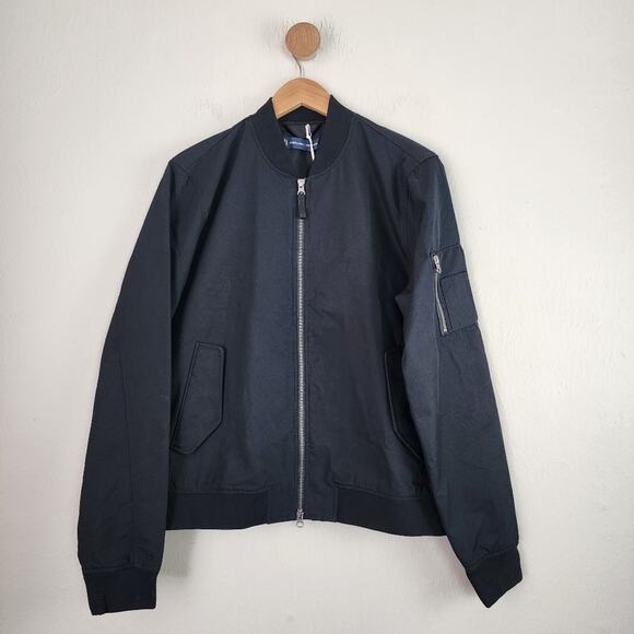 NWT Everlane Uniform Black Full Zipper The Bomber Water Resistant Jacket Black - Picture 1 of 11